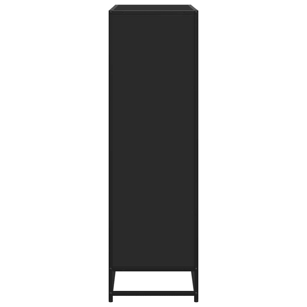 vidaXL Bookcase Black 97.5x33x107.5 cm Engineered Wood and Metal