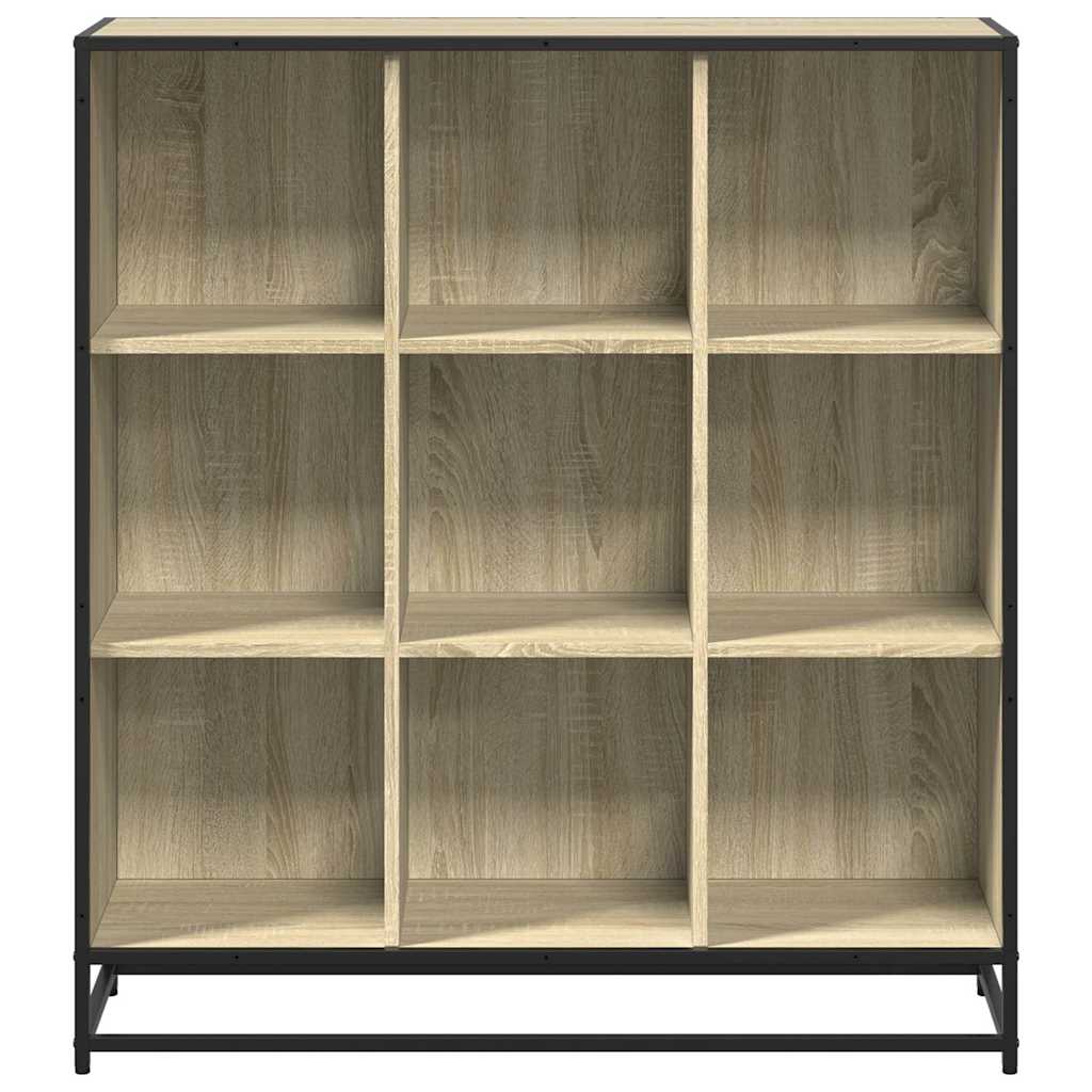 vidaXL Bookcase Sonoma Oak 97.5x33x107.5 cm Engineered Wood and Metal