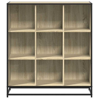 vidaXL Bookcase Sonoma Oak 97.5x33x107.5 cm Engineered Wood and Metal