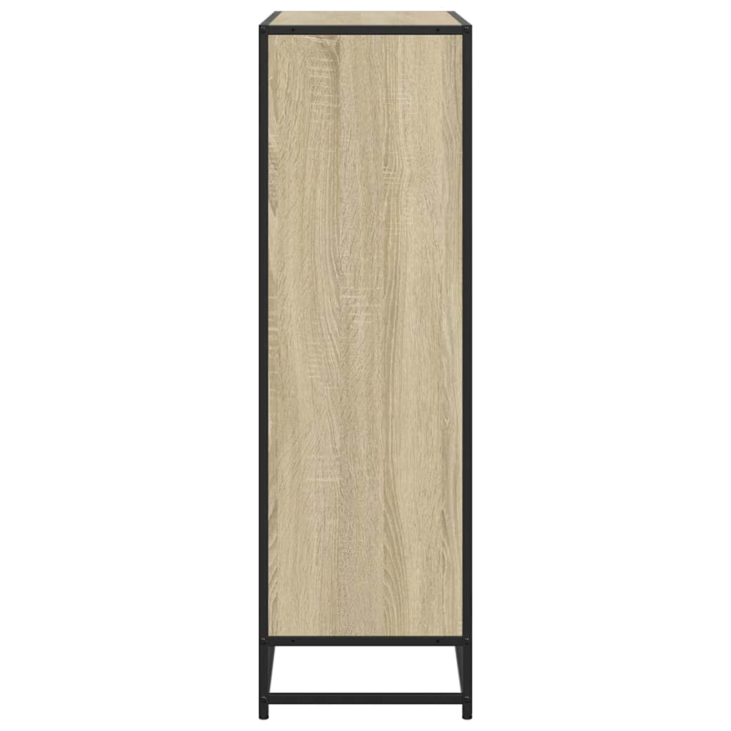 vidaXL Bookcase Sonoma Oak 97.5x33x107.5 cm Engineered Wood and Metal