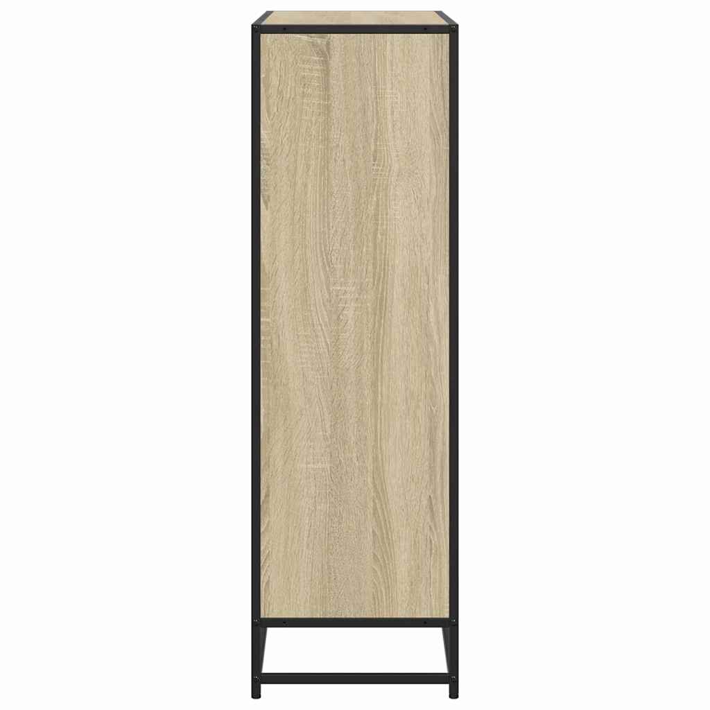 vidaXL Bookcase Sonoma Oak 97.5x33x107.5 cm Engineered Wood and Metal