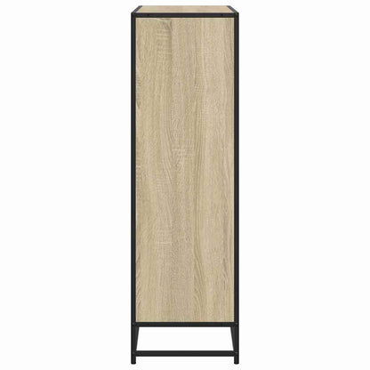 vidaXL Bookcase Sonoma Oak 97.5x33x107.5 cm Engineered Wood and Metal
