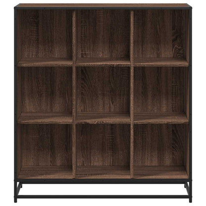vidaXL Bookcase Brown Oak 97.5x33x107.5 cm Engineered Wood and Metal