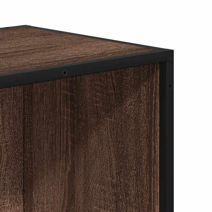 vidaXL Bookcase Brown Oak 97.5x33x107.5 cm Engineered Wood and Metal