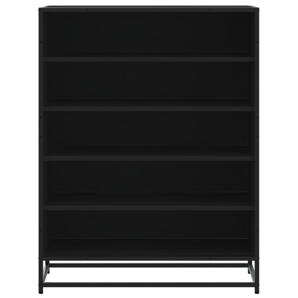 vidaXL Shoe Cabinet Black 75x38x97.5 cm Engineered Wood and Metal