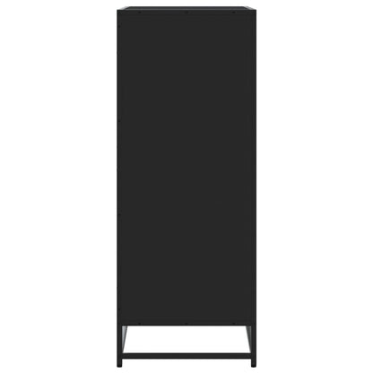 vidaXL Shoe Cabinet Black 75x38x97.5 cm Engineered Wood and Metal