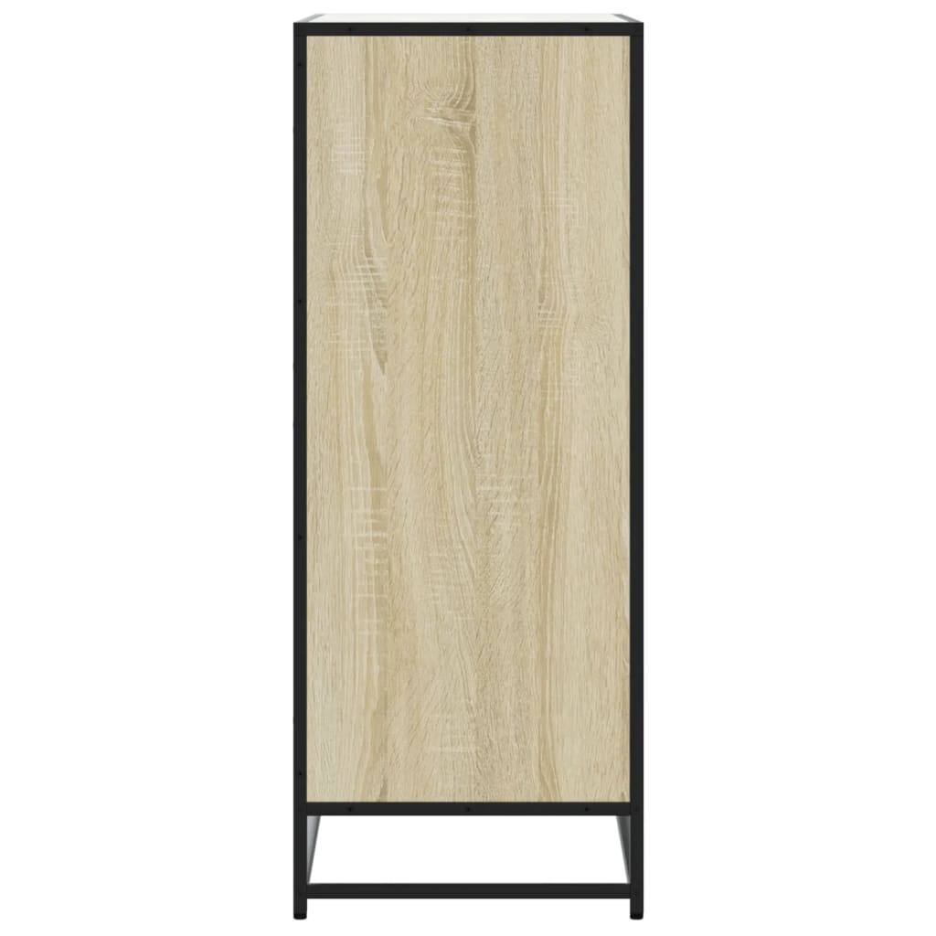 vidaXL Shoe Cabinet Sonoma Oak 75x38x97.5 cm Engineered Wood and Metal