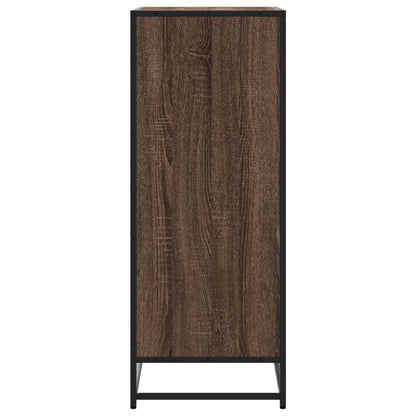 vidaXL Shoe Cabinet Brown Oak 75x38x97.5 cm Engineered Wood and Metal