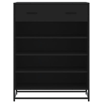 vidaXL Shoe Cabinet Black 75x38x97.5 cm Engineered Wood and Metal