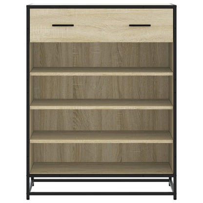vidaXL Shoe Cabinet Sonoma Oak 75x38x97.5 cm Engineered Wood and Metal