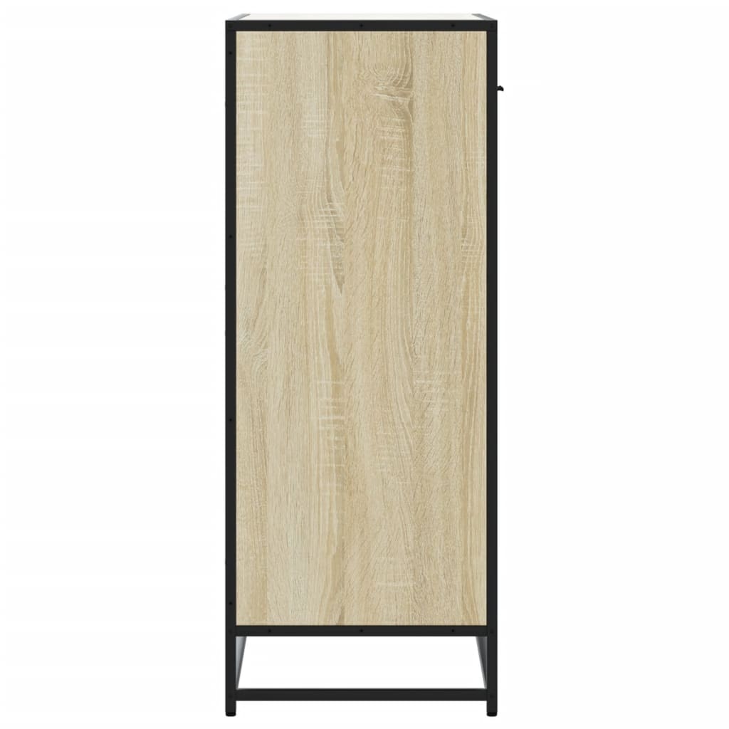 vidaXL Shoe Cabinet Sonoma Oak 75x38x97.5 cm Engineered Wood and Metal