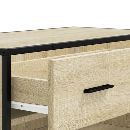vidaXL Shoe Cabinet Sonoma Oak 75x38x97.5 cm Engineered Wood and Metal