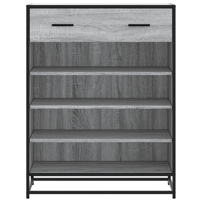 vidaXL Shoe Cabinet Grey Sonoma 75x38x97.5 cm Engineered Wood and Metal