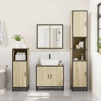 vidaXL Bathroom Cabinet | Sonoma oak | Engineered Wood | Tall | Bathroom Cabinet