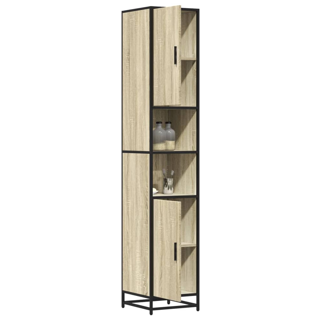 vidaXL Bathroom Cabinet | Sonoma oak | Engineered Wood | Tall | Bathroom Cabinet