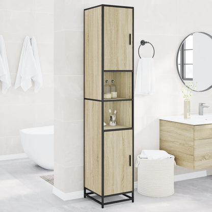 vidaXL Bathroom Cabinet | Sonoma oak | Engineered Wood | Tall | Bathroom Cabinet