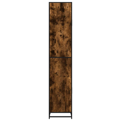 vidaXL Bathroom Cabinet Smoked Oak 35x37.5x188.5 cm Engineered Wood and Metal