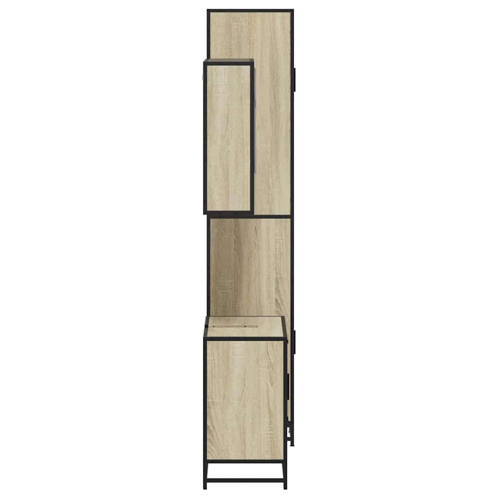 vidaXL 3 Piece Bathroom Furniture Set Sonoma Oak Engineered Wood