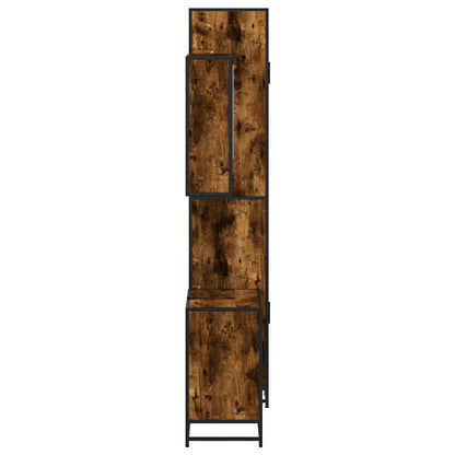 vidaXL 3 Piece Bathroom Furniture Set Smoked Oak Engineered Wood