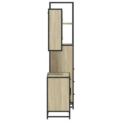 vidaXL 3 Piece Bathroom Furniture Set Sonoma Oak Engineered Wood