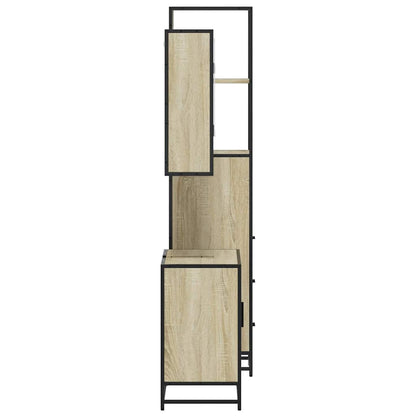 vidaXL 3 Piece Bathroom Furniture Set Sonoma Oak Engineered Wood