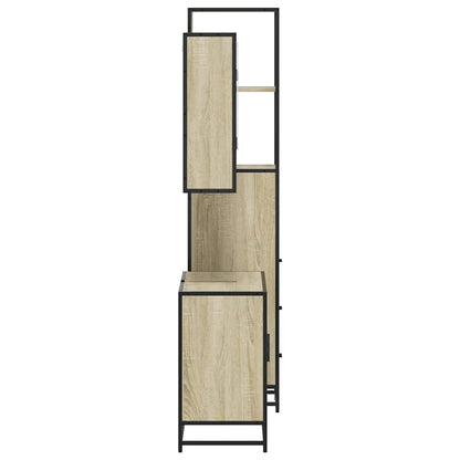 vidaXL 3 Piece Bathroom Furniture Set Sonoma Oak Engineered Wood