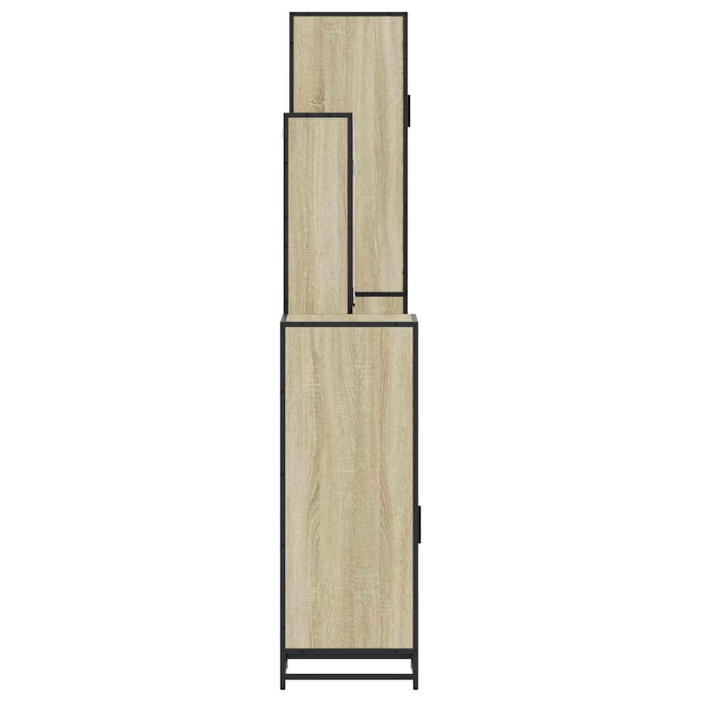 vidaXL 4 Piece Bathroom Furniture Set Sonoma Oak Engineered Wood