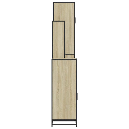vidaXL 4 Piece Bathroom Furniture Set Sonoma Oak Engineered Wood