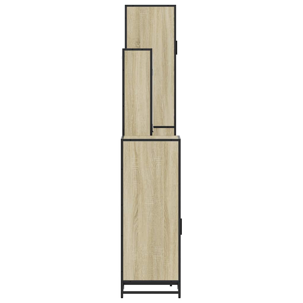 vidaXL 4 Piece Bathroom Furniture Set Sonoma Oak Engineered Wood