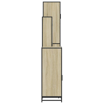 vidaXL 4 Piece Bathroom Furniture Set Sonoma Oak Engineered Wood