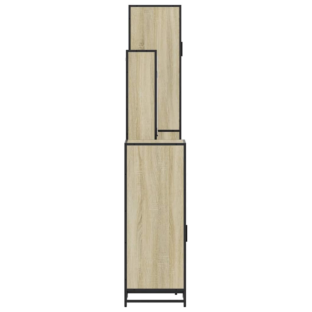 vidaXL 4 Piece Bathroom Furniture Set Sonoma Oak Engineered Wood