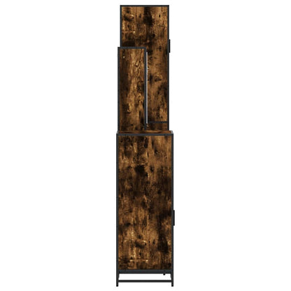 vidaXL 4 Piece Bathroom Furniture Set Smoked Oak Engineered Wood