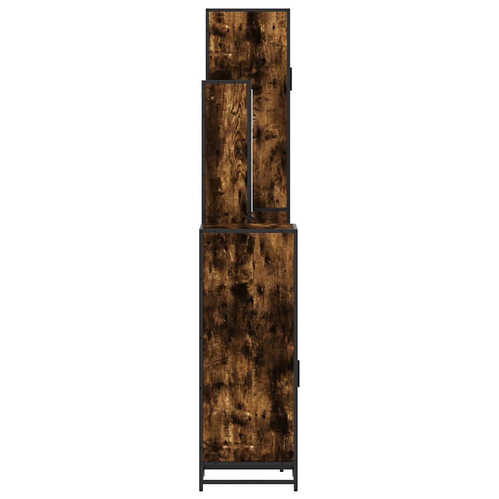 vidaXL 4 Piece Bathroom Furniture Set Smoked Oak Engineered Wood