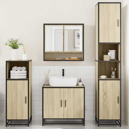 vidaXL 4 Piece Bathroom Furniture Set Sonoma Oak Engineered Wood