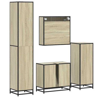 vidaXL 4 Piece Bathroom Furniture Set Sonoma Oak Engineered Wood