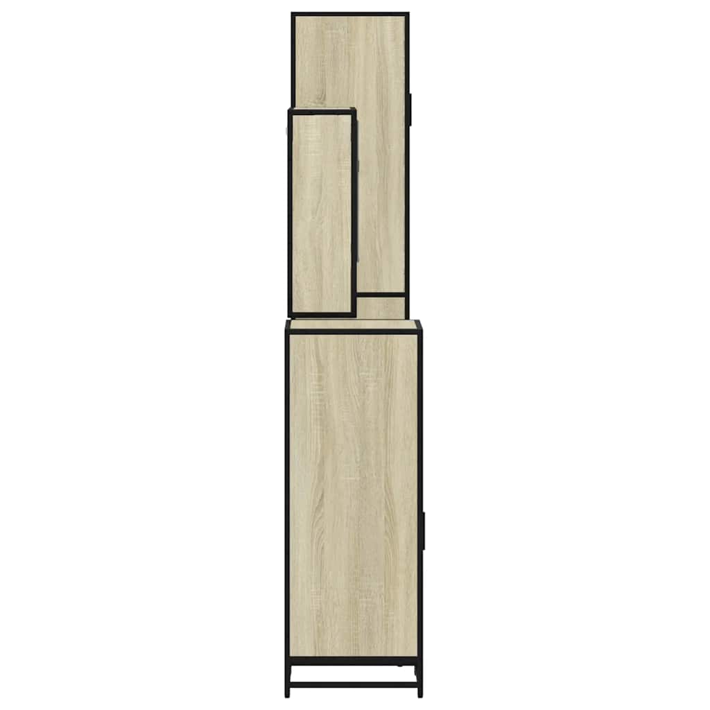 vidaXL 4 Piece Bathroom Furniture Set Sonoma Oak Engineered Wood