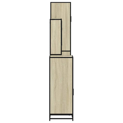 vidaXL 4 Piece Bathroom Furniture Set Sonoma Oak Engineered Wood