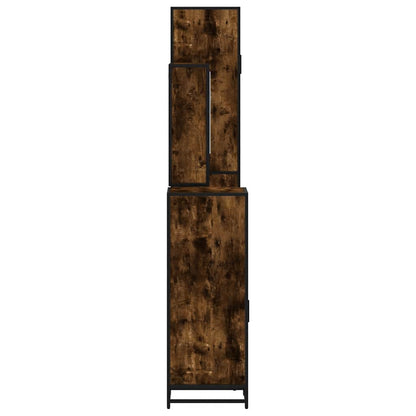 vidaXL 4 Piece Bathroom Furniture Set Smoked Oak Engineered Wood
