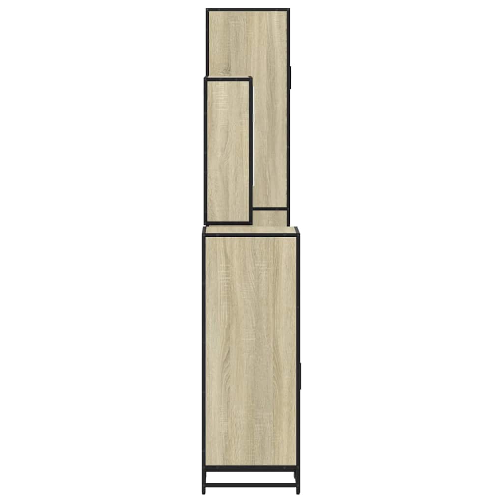 vidaXL 4 Piece Bathroom Furniture Set Sonoma Oak Engineered Wood