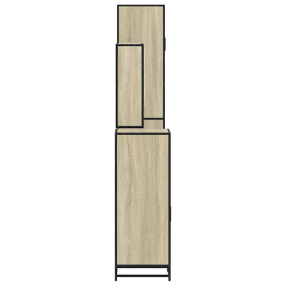 vidaXL 4 Piece Bathroom Furniture Set Sonoma Oak Engineered Wood