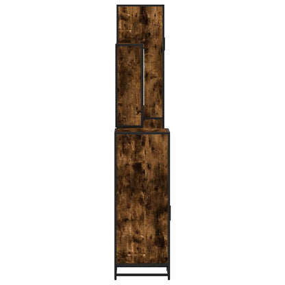 vidaXL 4 Piece Bathroom Furniture Set Smoked Oak Engineered Wood