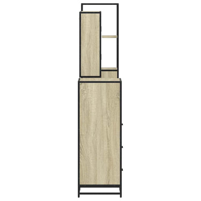 vidaXL 4 Piece Bathroom Furniture Set Sonoma Oak Engineered Wood