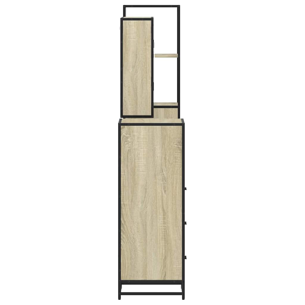 vidaXL 4 Piece Bathroom Furniture Set Sonoma Oak Engineered Wood