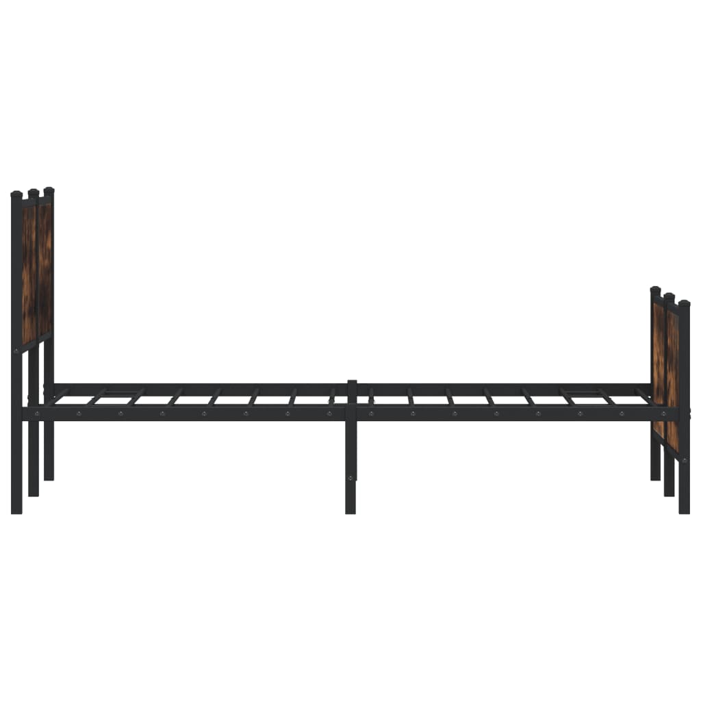 vidaXL Metal Bed Frame without Mattress Smoked Oak 150x200 cm King Size