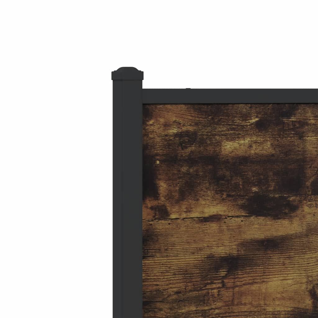 vidaXL Metal Bed Frame without Mattress Smoked Oak 183x213 cm