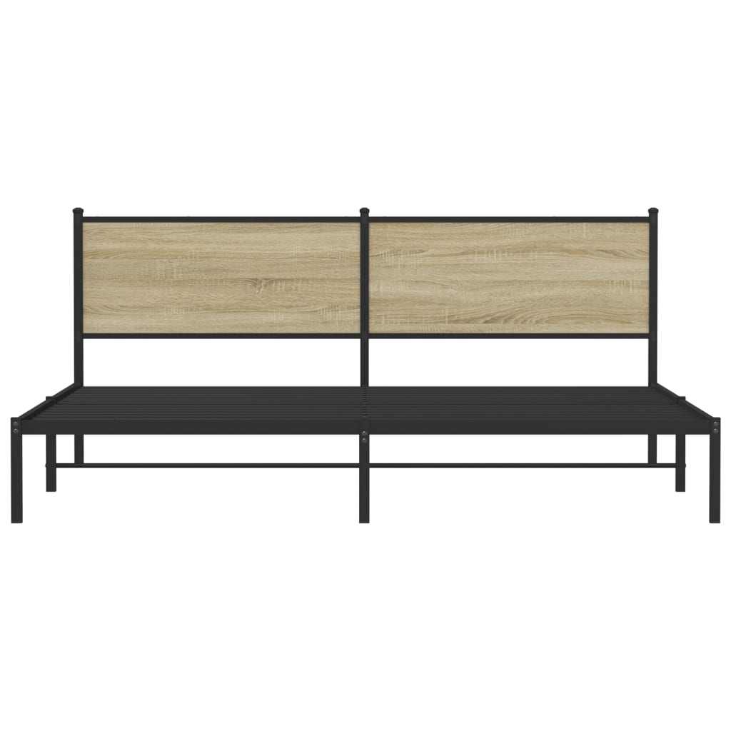 vidaXL Metal Bed Frame without Mattress Sonoma Oak 200x200 cm