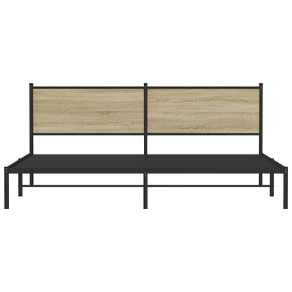 vidaXL Metal Bed Frame without Mattress Sonoma Oak 200x200 cm
