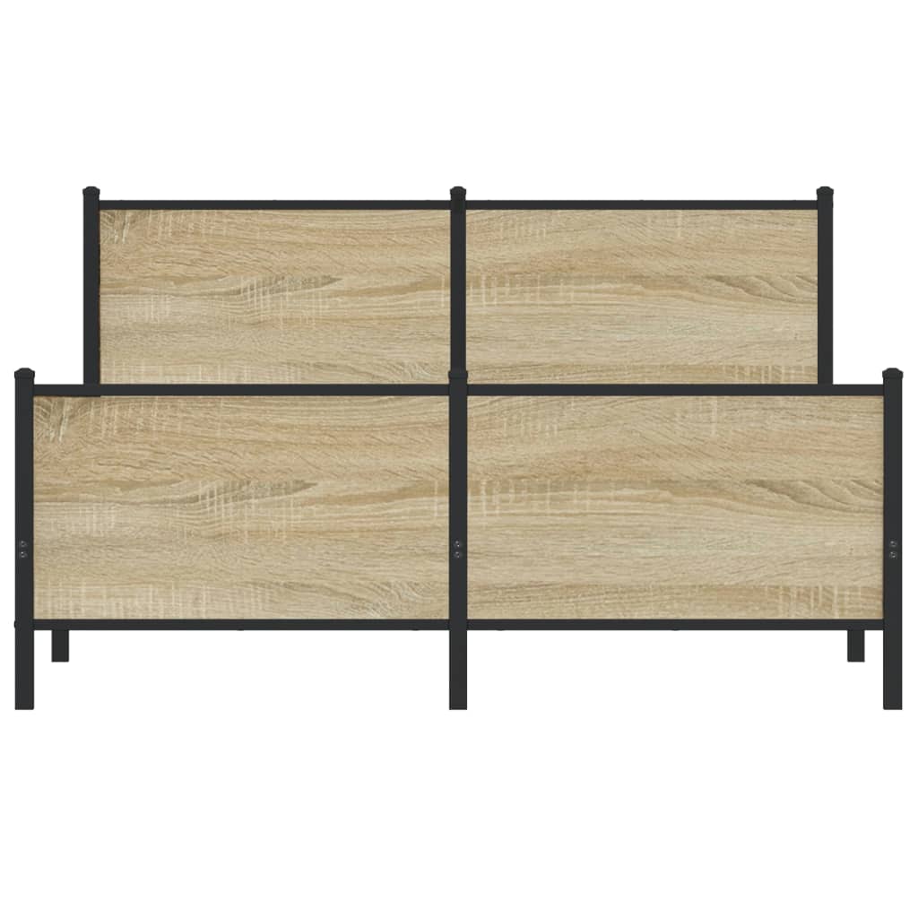 vidaXL Metal Bed Frame without Mattress Sonoma Oak 140x200 cm