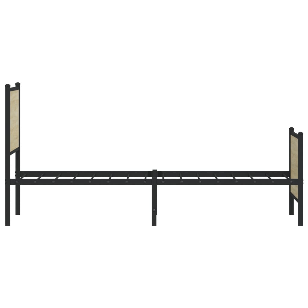 vidaXL Metal Bed Frame without Mattress Sonoma Oak 140x200 cm