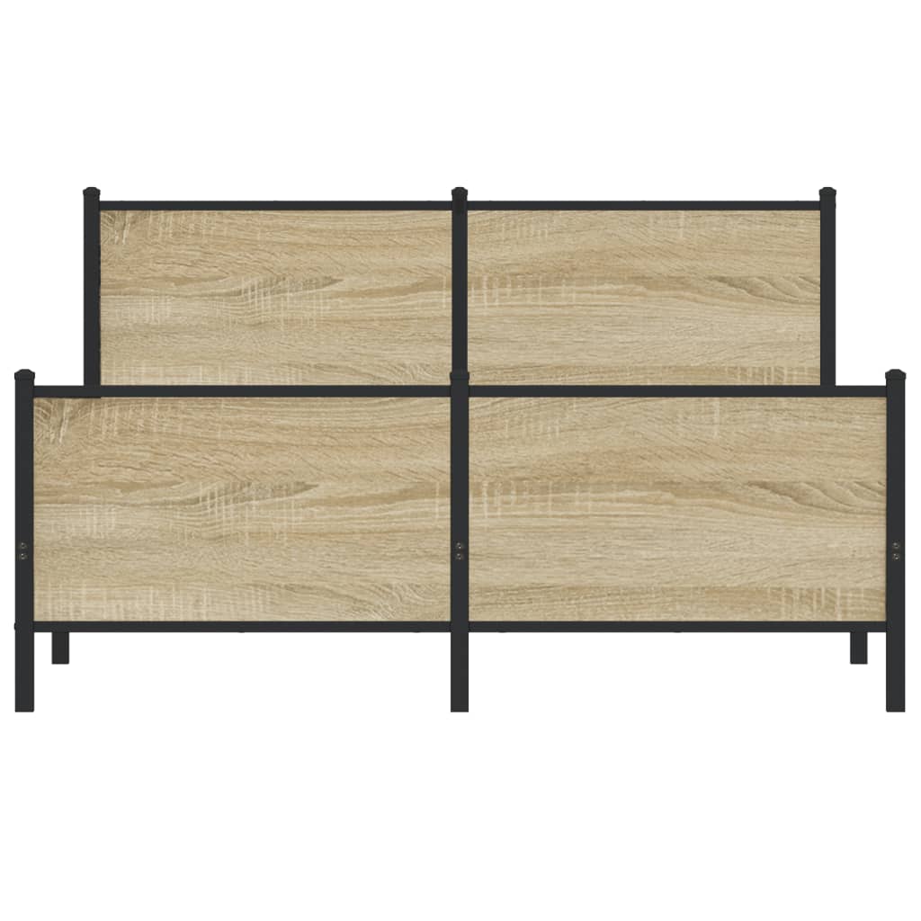 vidaXL Metal Bed Frame without Mattress Sonoma Oak 160x200 cm